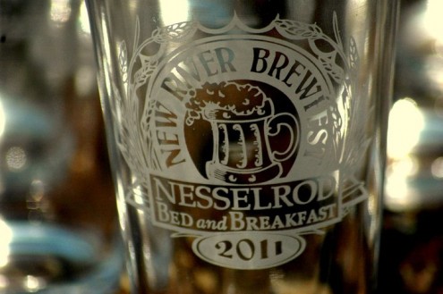 247021_191632767554176_153240874726699_562671_1078280_n Specialized glasses were given out for samples at the Brewfest. Photo courtesy of Nesselrod Bed and Breakfast.